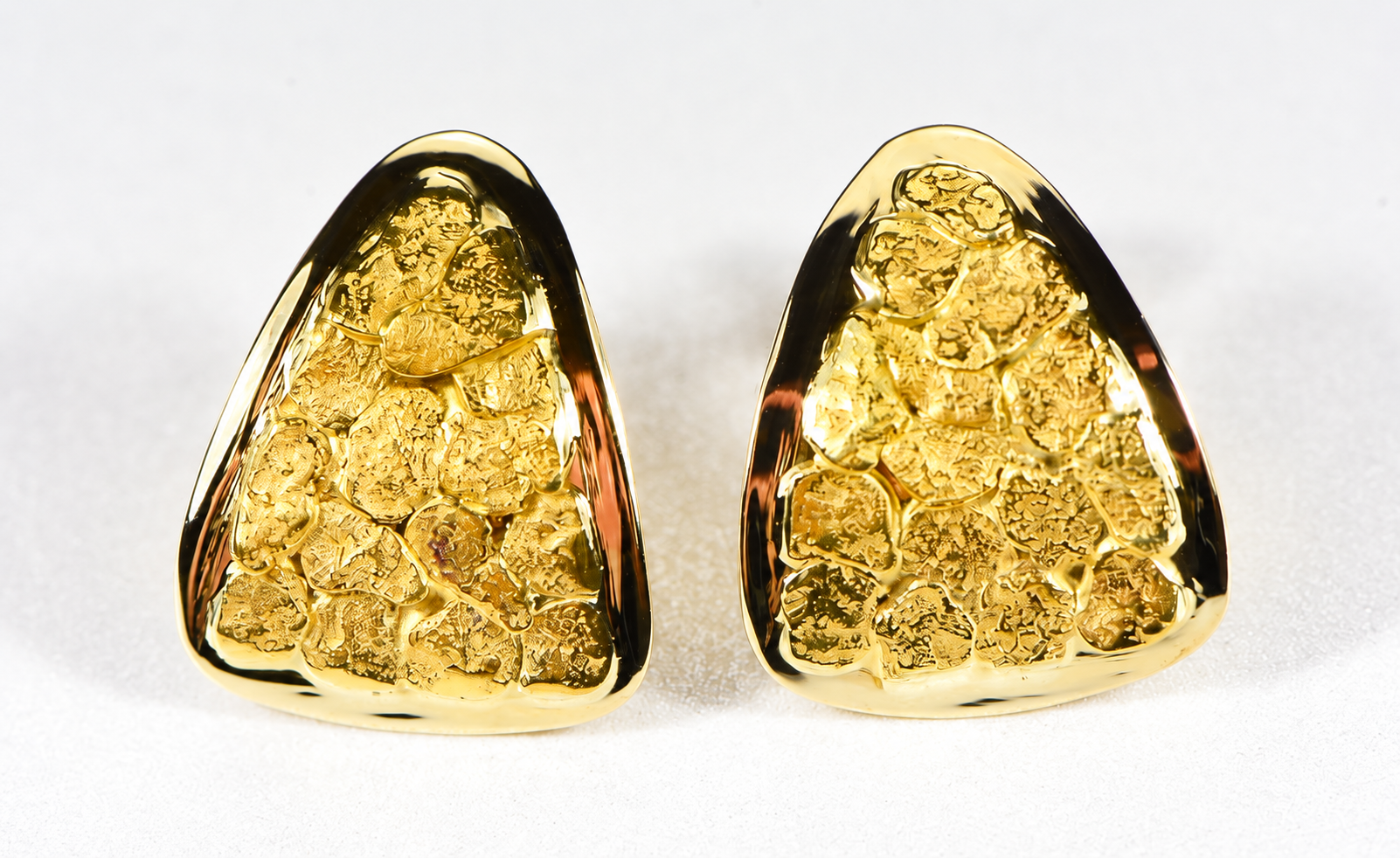 Triangle Gold Nugget Earrings