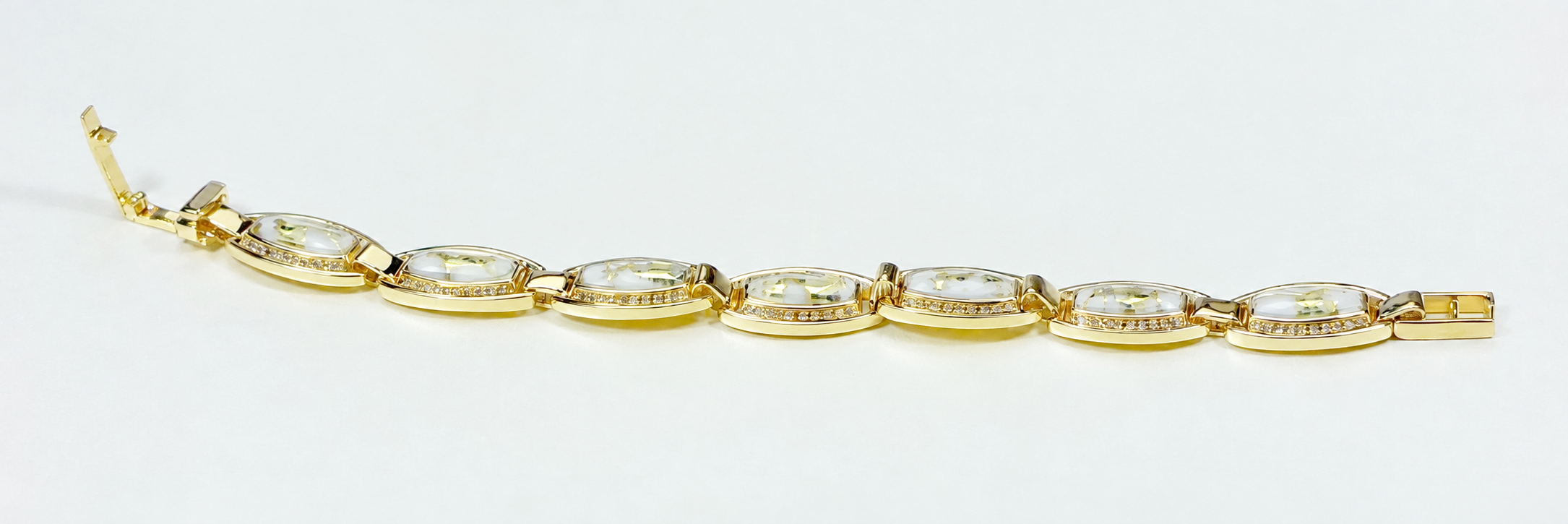 Gold Quartz Link Bracelet