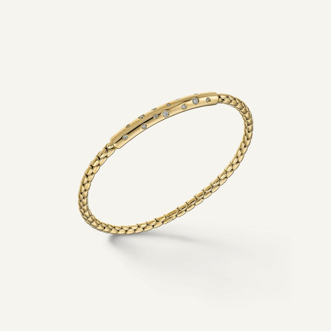 Chimento Gold flexible bracelet with diamonds — Yellow · White Diamond · One size