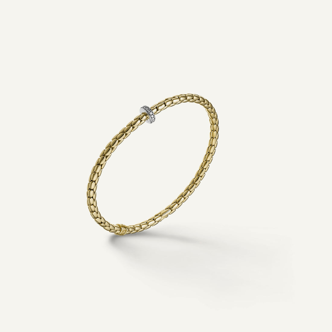 Chimento Gold flexible bracelet — Yellow · White Diamond · One size