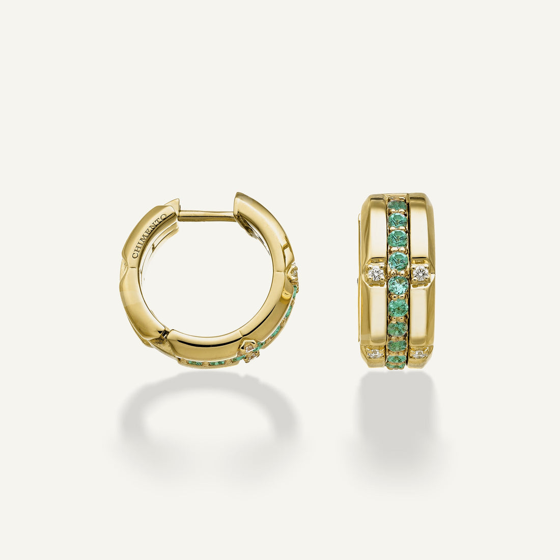 Chimento Gold earrings with diamonds and colored gemstones — catalog photograph 3