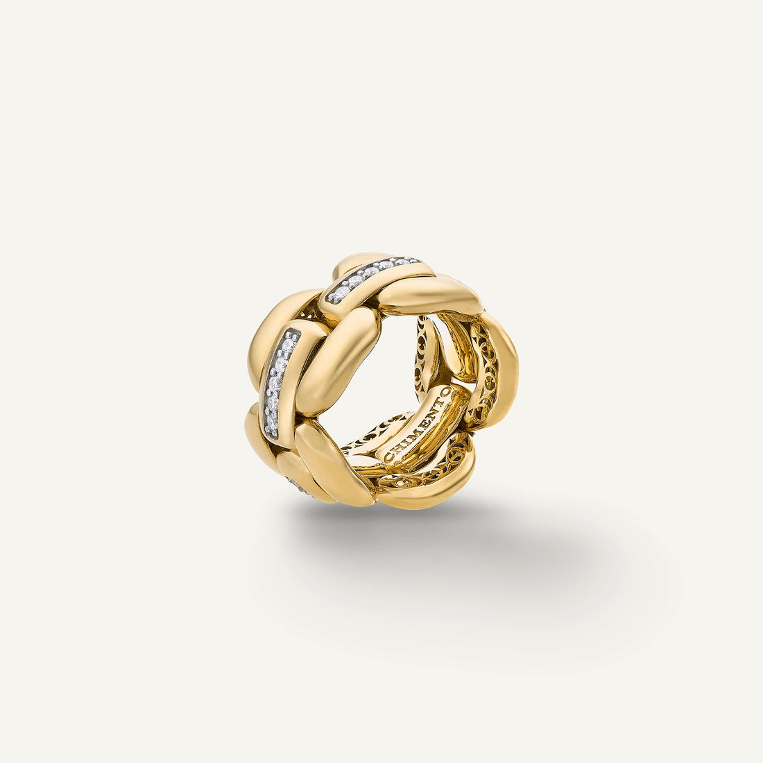 Chimento Gold ring with diamonds — Yellow · White Diamond · One size