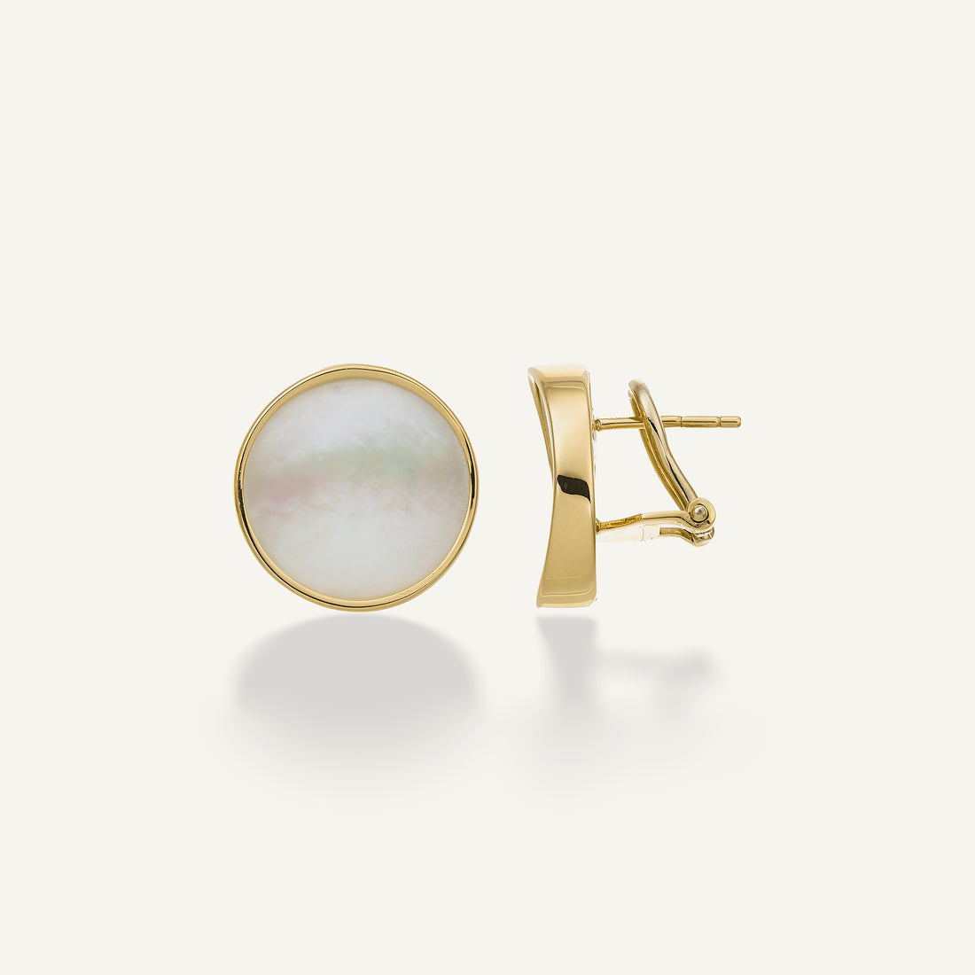Chimento Gold earrings with mother of pearl — Yellow · Mother of Pearl · One size