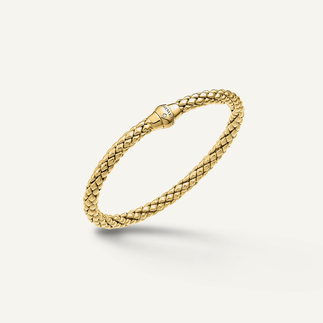 Chimento Gold flexible bracelet with diamonds — Yellow · White Diamond · One size