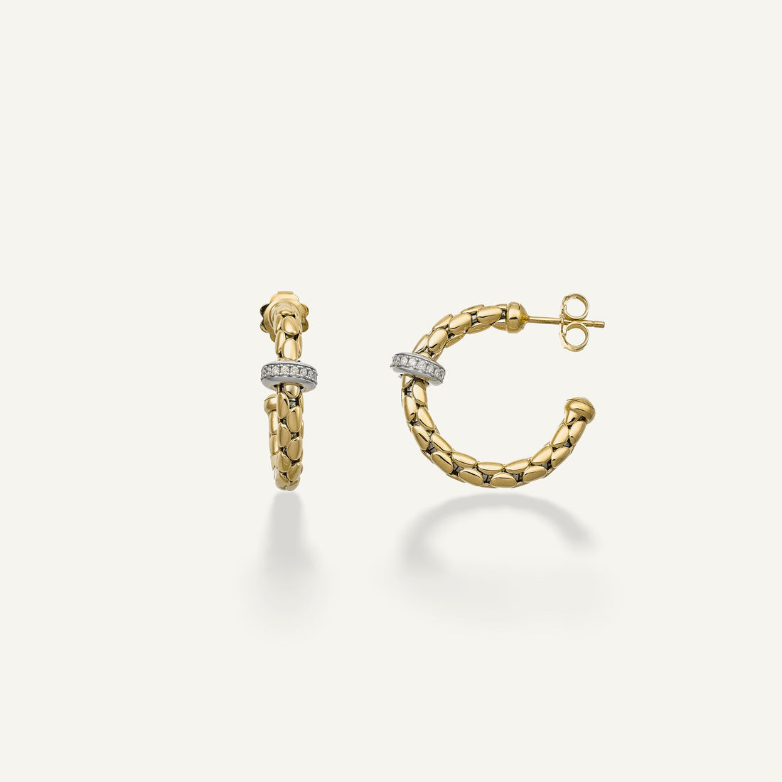 Chimento Gold earrings with diamonds — Yellow · White Diamond · One size