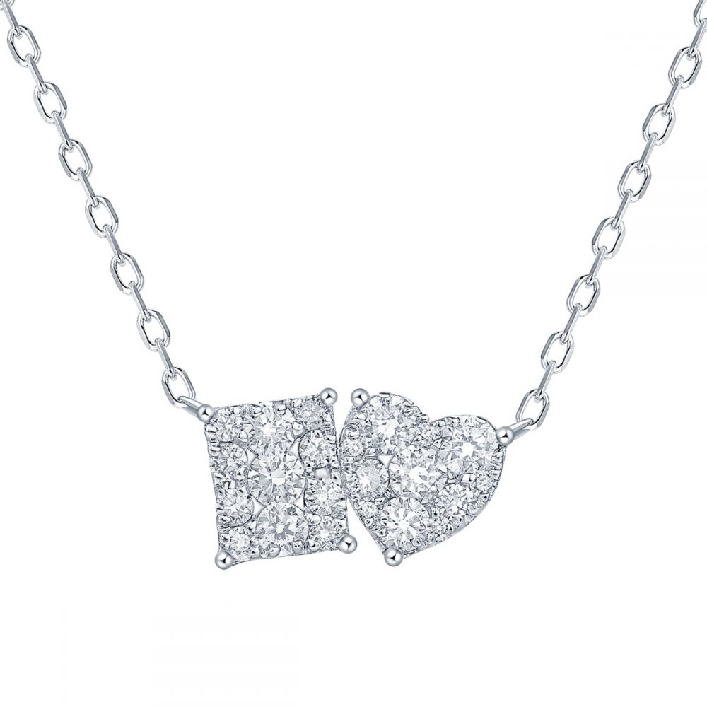 NL37088WHT – 18K White Gold Diamond Necklace, 0.45 TCW