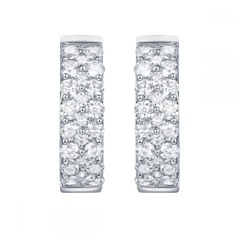 E35716WHT – 18K White Gold Diamond Earring, 0.86 TCW