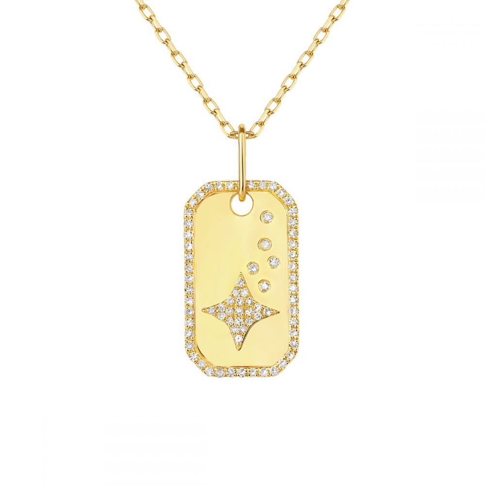 P37177WHT – 18K Yellow Gold Diamond Pendant, 0.18 TCW