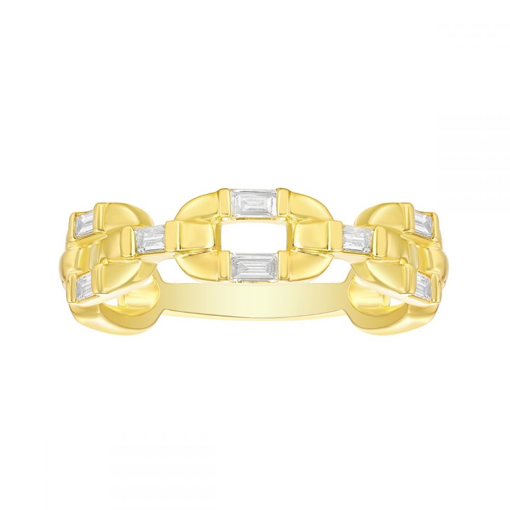 R36811WHT – 18K Yellow Gold Diamond Ring, 0.23 TCW