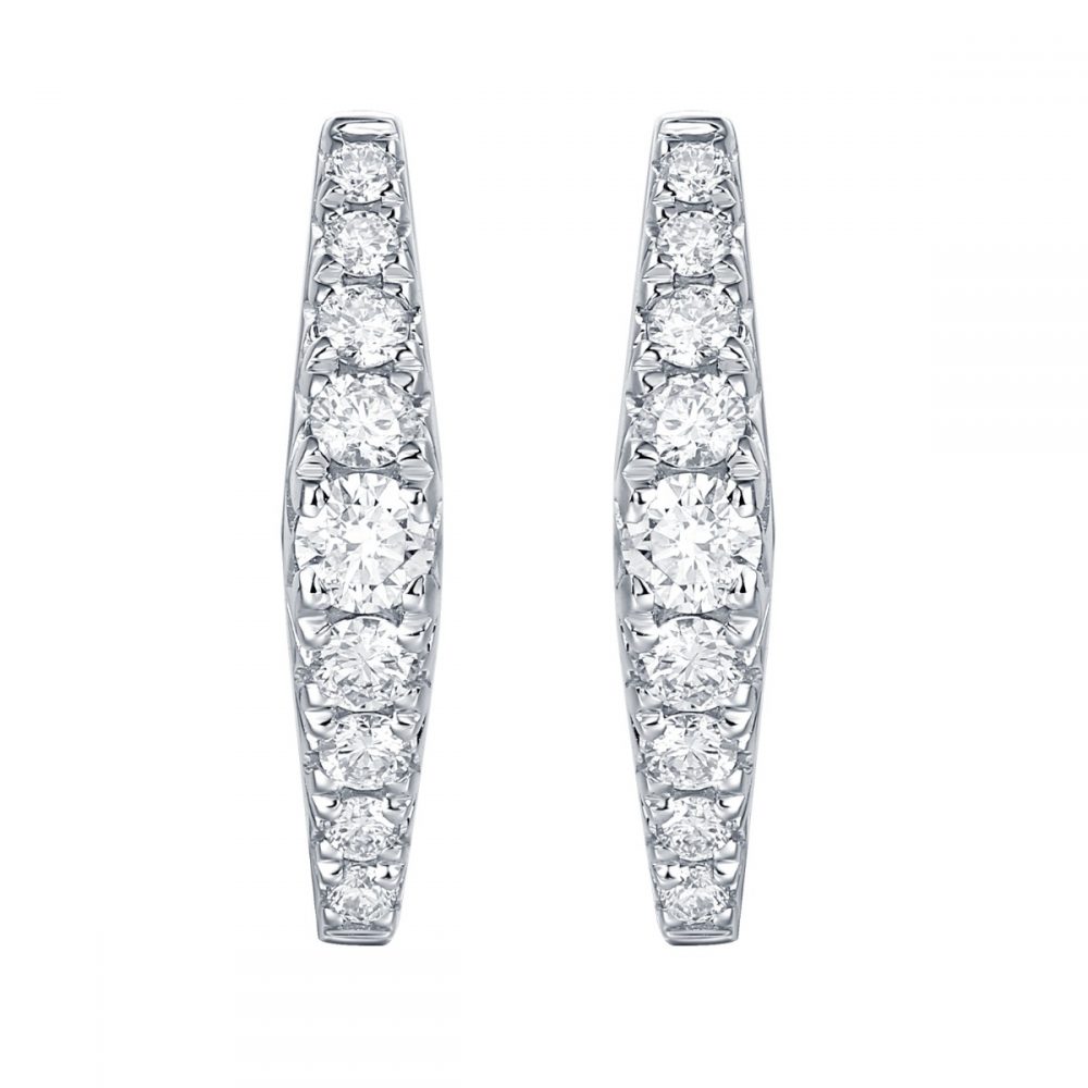 E36484WHT – 18K White Gold Diamond Earring, 0.36 TCW