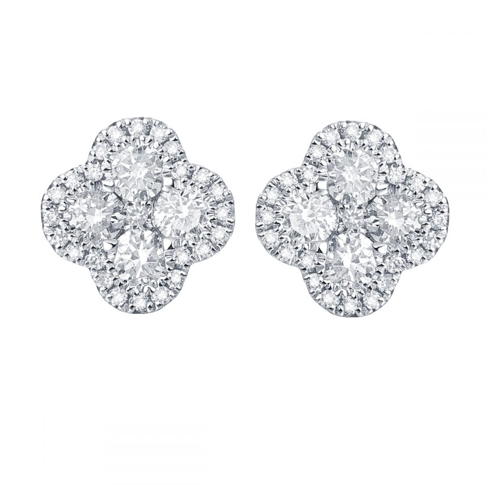 E36990WHT – 18K White Gold Diamond Earring, 0.49 TCW