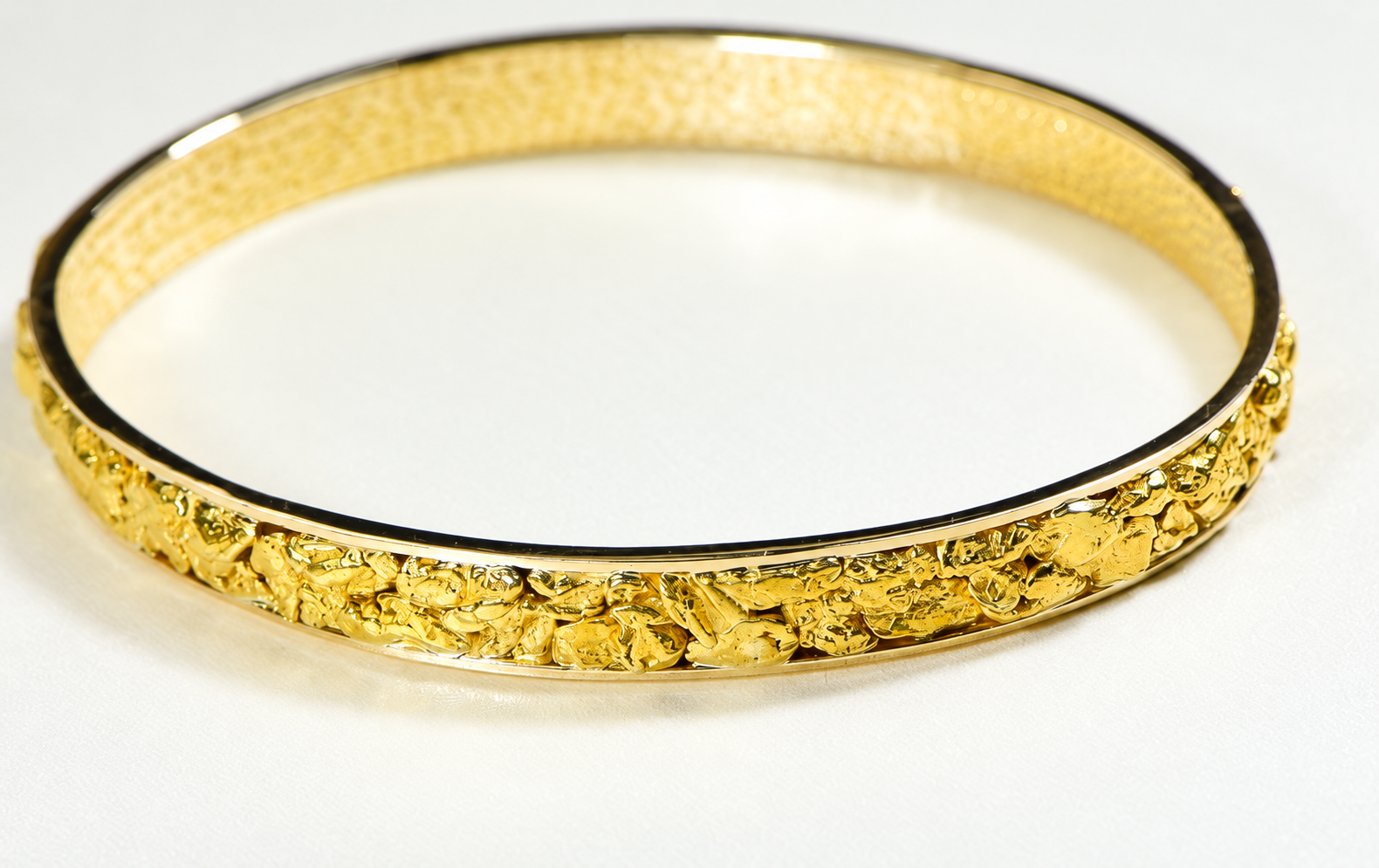 Gold nugget bangle
