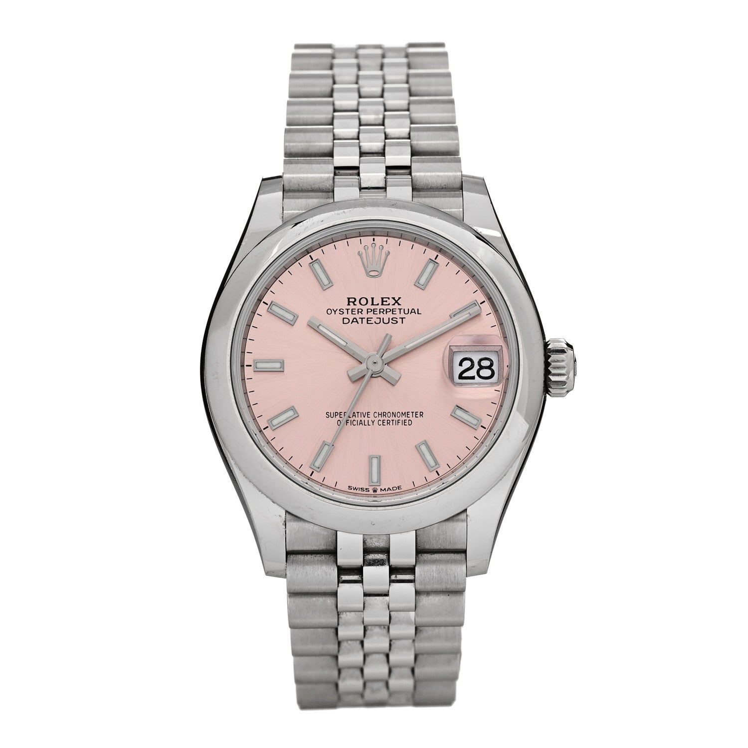 Rolex Stainless Steel 31mm Oyster Perpetual Datejust Watch Pink 278240 — representative example