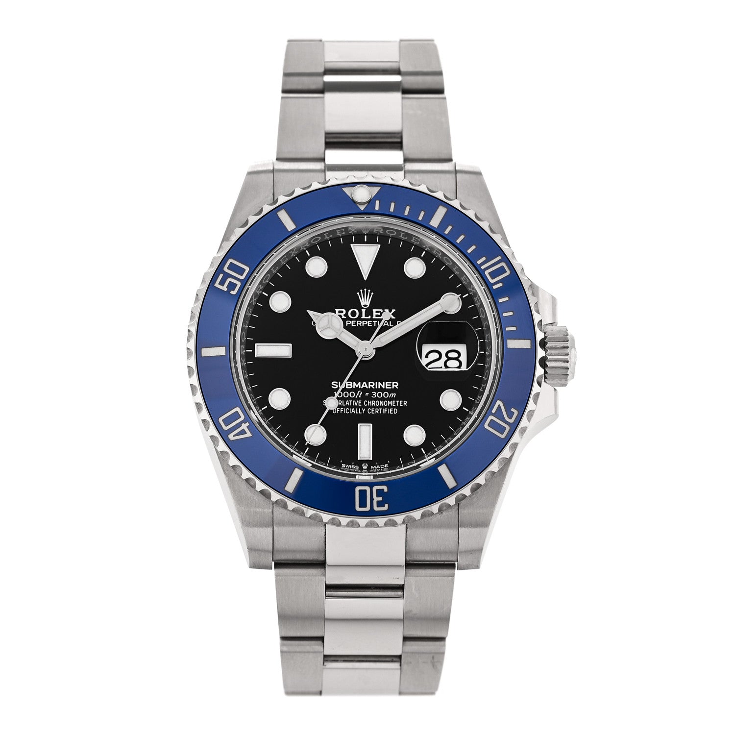Rolex 18K White Gold 41mm Oyster Perpetual Submariner Cookie Monster Watch Black 126619LB — representative example