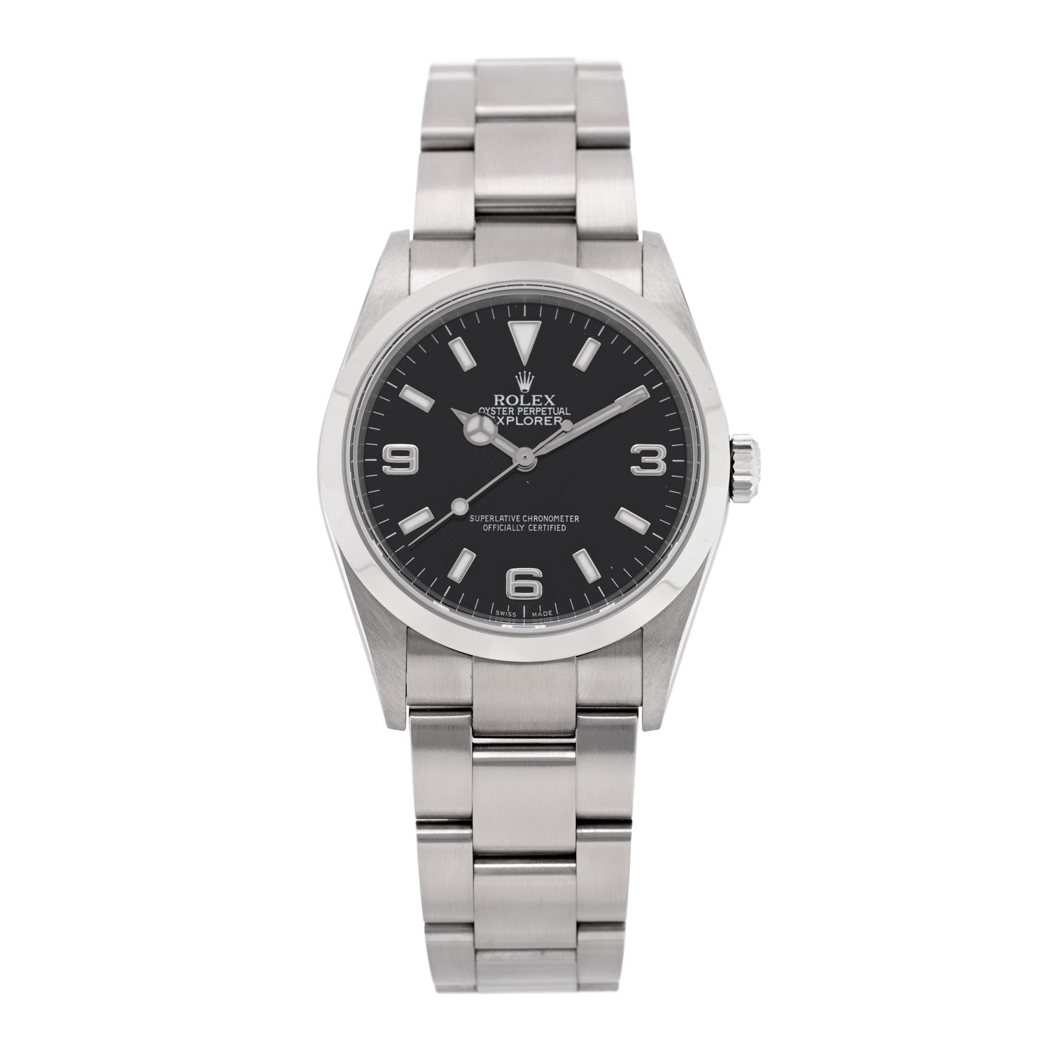 Rolex Stainless Steel 36mm Oyster Perpetual Explorer Watch Black 114270 — representative example